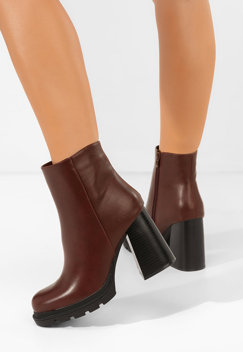 Neolia borvörös bokacsizma vastag sarokkal