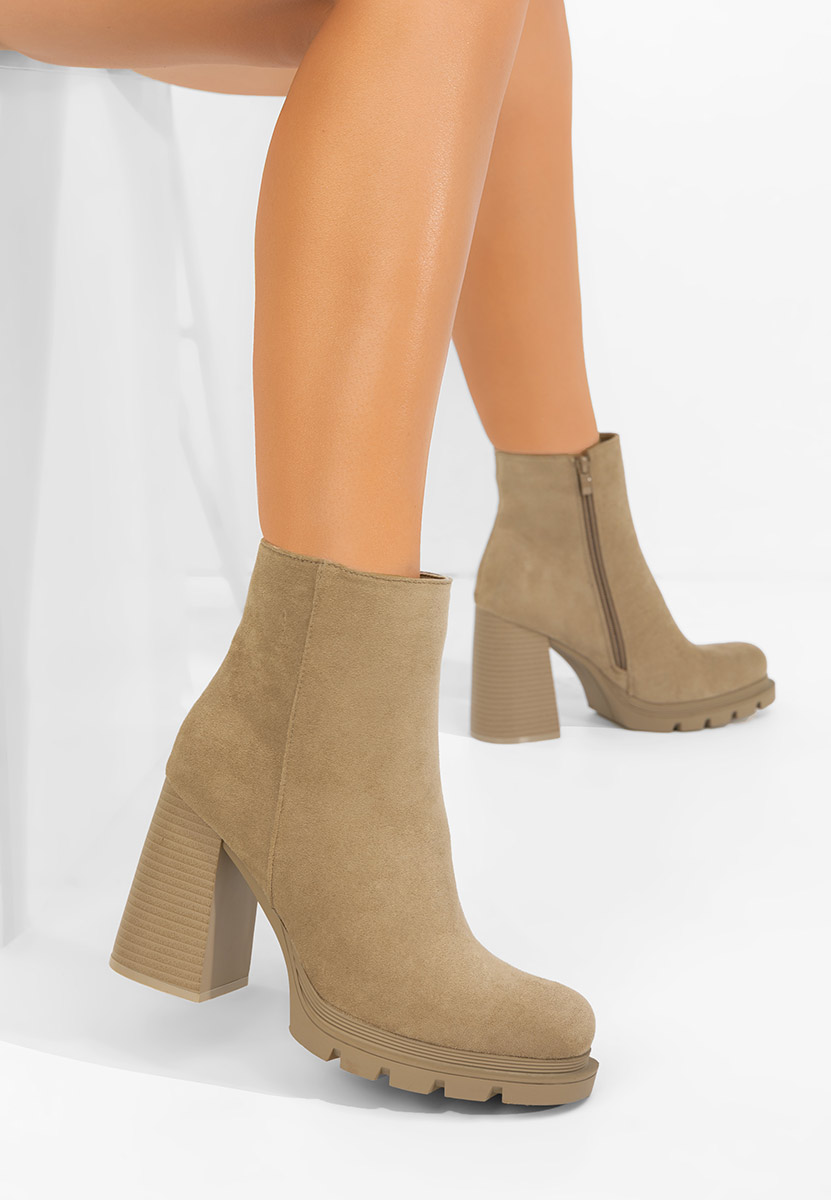 Neolia v2 khaki bokacsizma vastag sarokkal