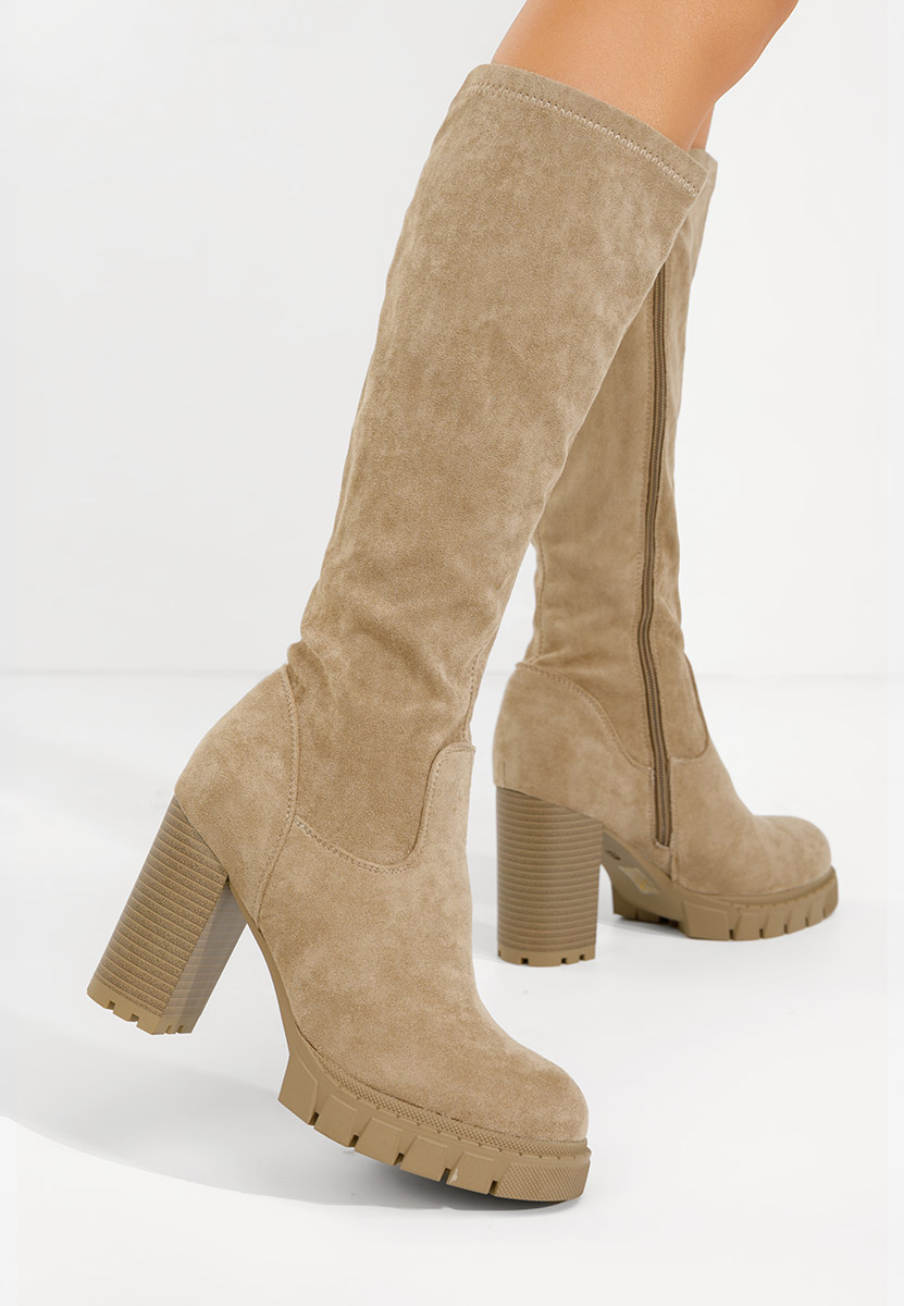 Idalia v2 khaki magassarkú csizma