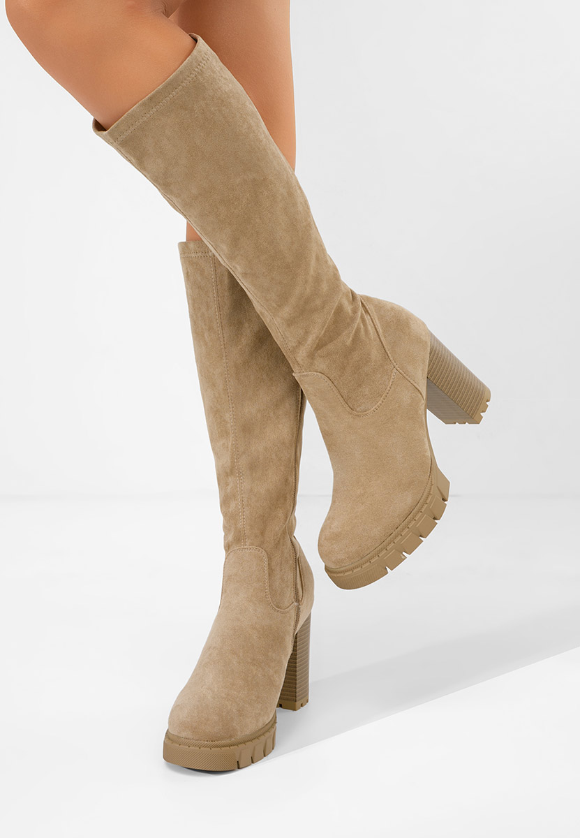 Idalia v2 khaki magassarkú csizma