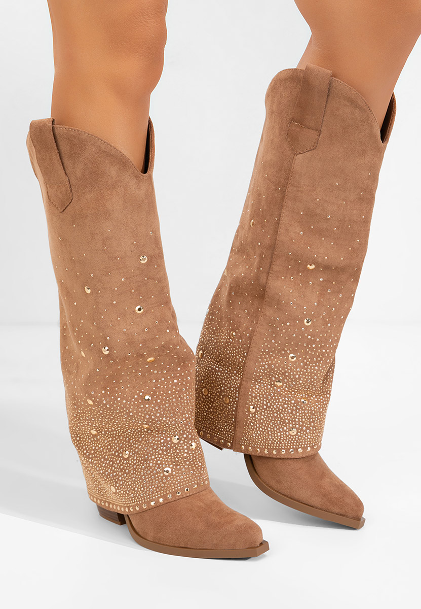 Millie camel magassarkú csizma