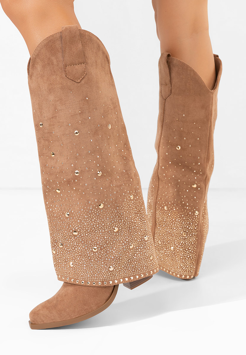 Millie camel magassarkú csizma