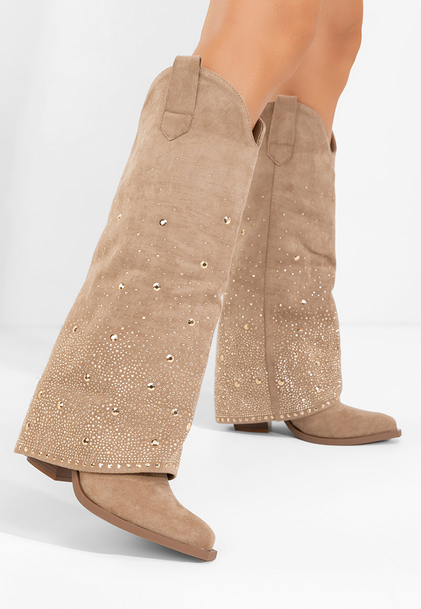 Millie khaki magassarkú csizma