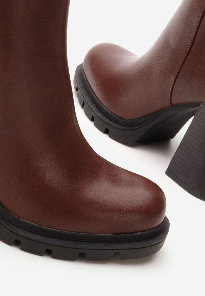 Neolia borvörös bokacsizma vastag sarokkal