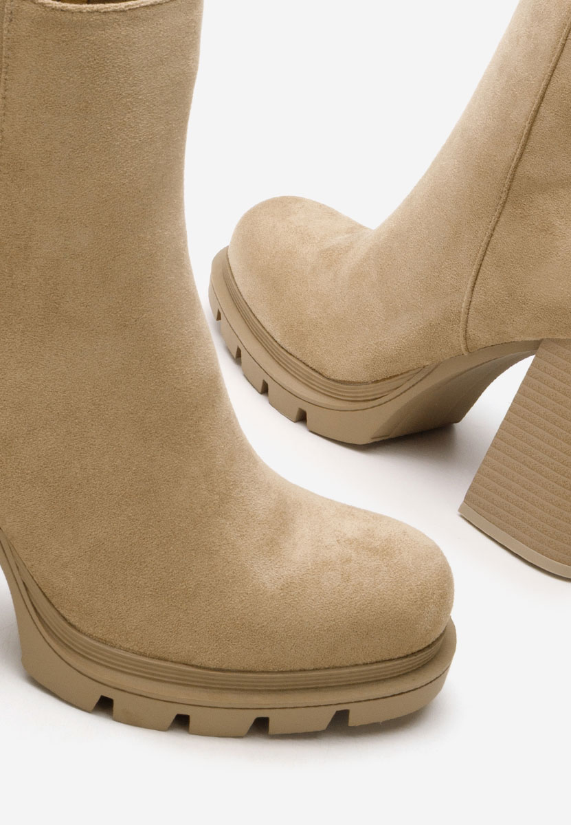 Neolia v2 khaki bokacsizma vastag sarokkal