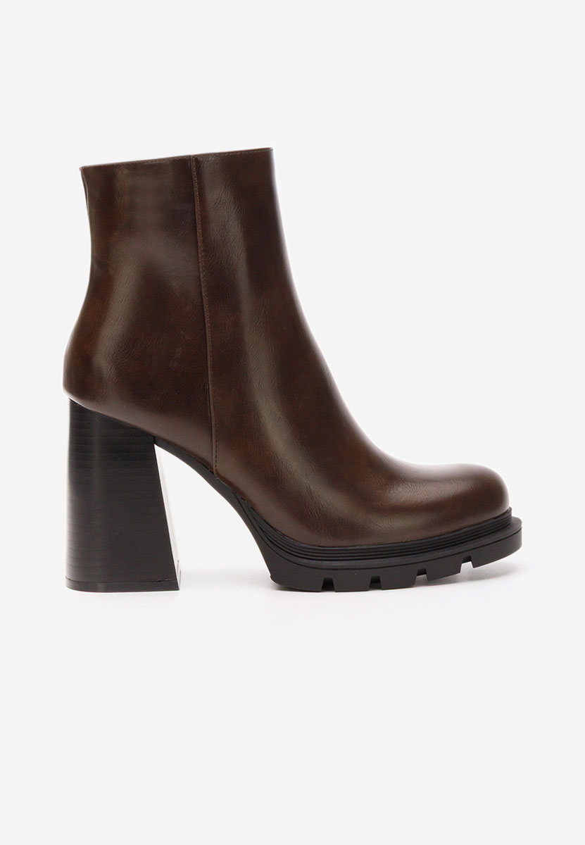 Neolia barna bokacsizma vastag sarokkal