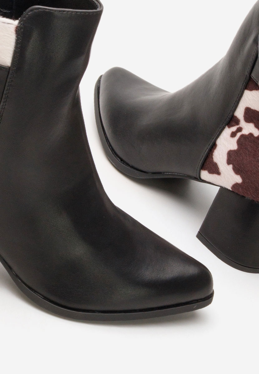 Marivora fekete bokacsizma vastag sarokkal