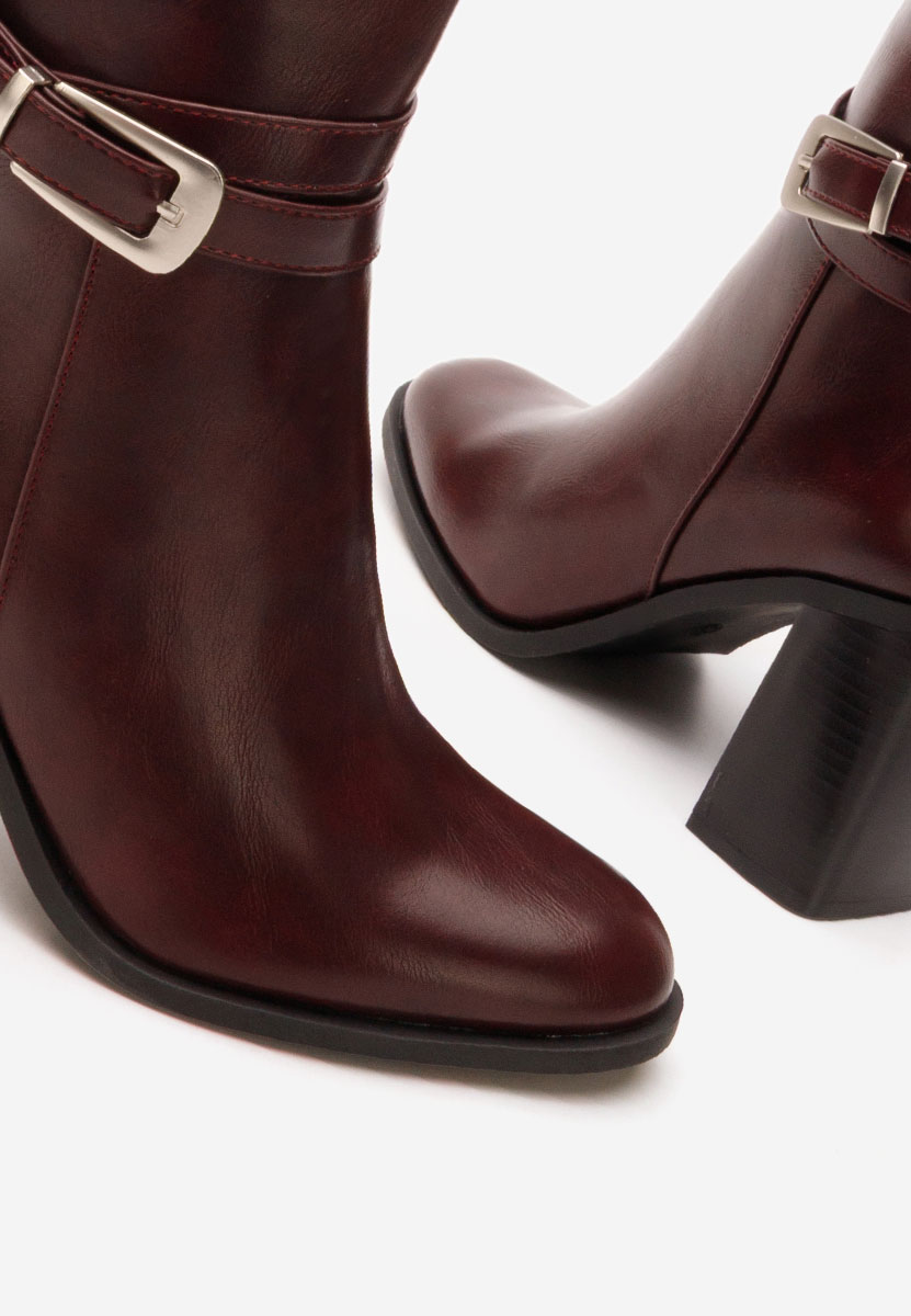 Reica borvörös bokacsizma vastag sarokkal