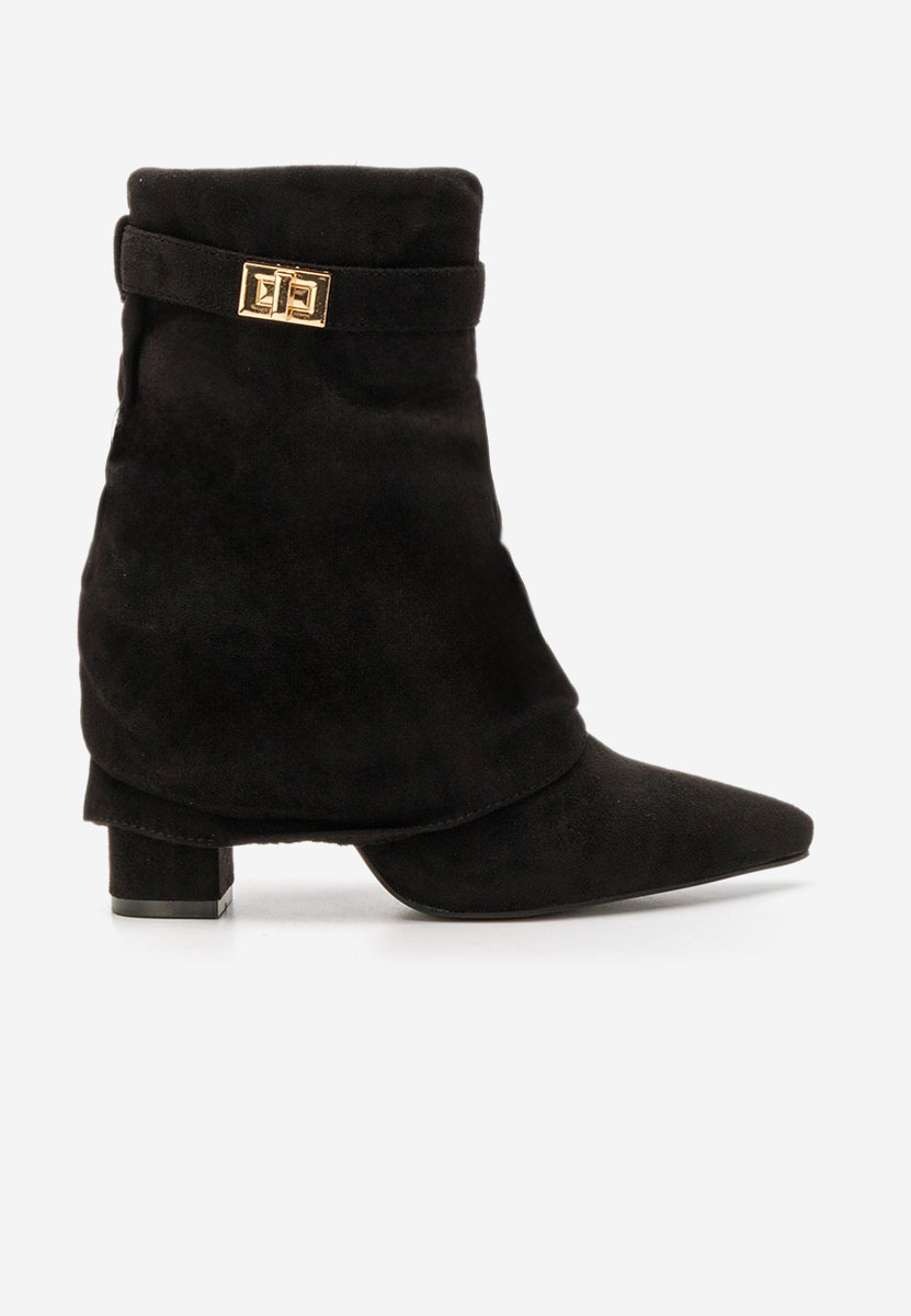 Liamia fekete bokacipő vastag sarokkal