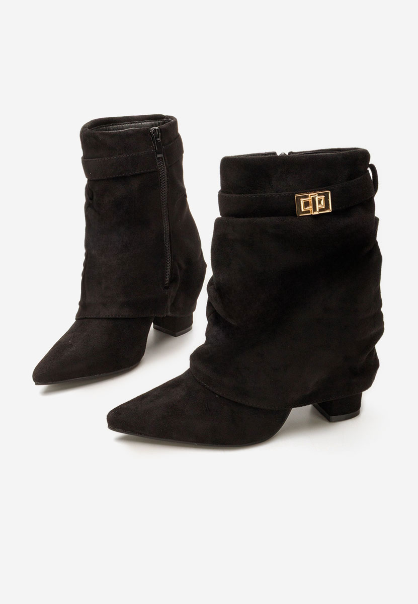 Liamia fekete bokacipő vastag sarokkal