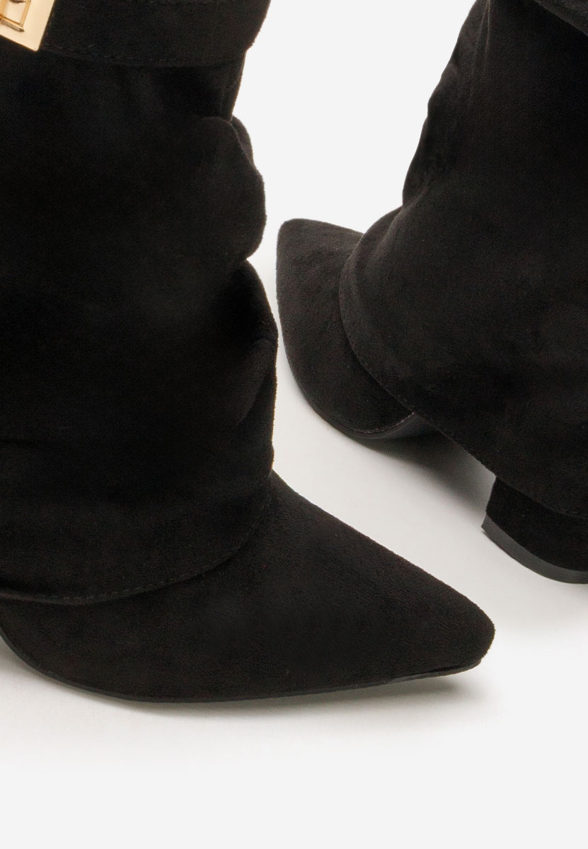 Liamia fekete bokacipő vastag sarokkal