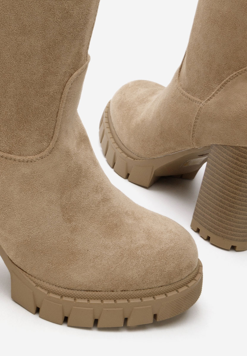 Idalia v2 khaki magassarkú csizma