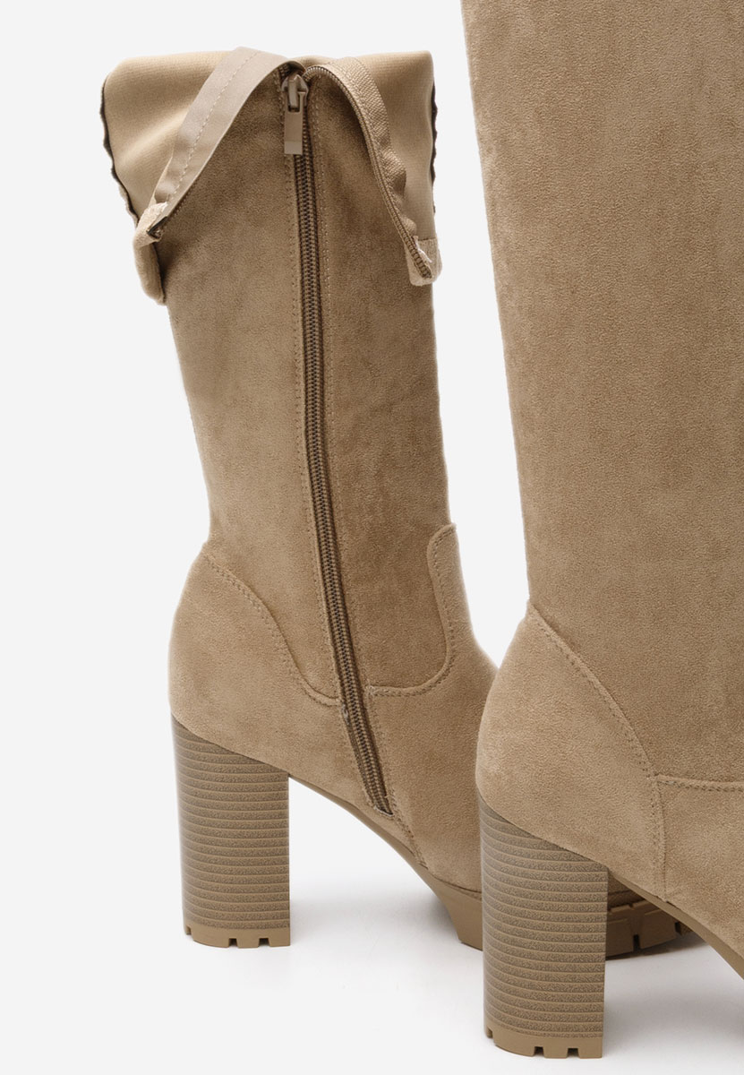 Idalia v2 khaki magassarkú csizma