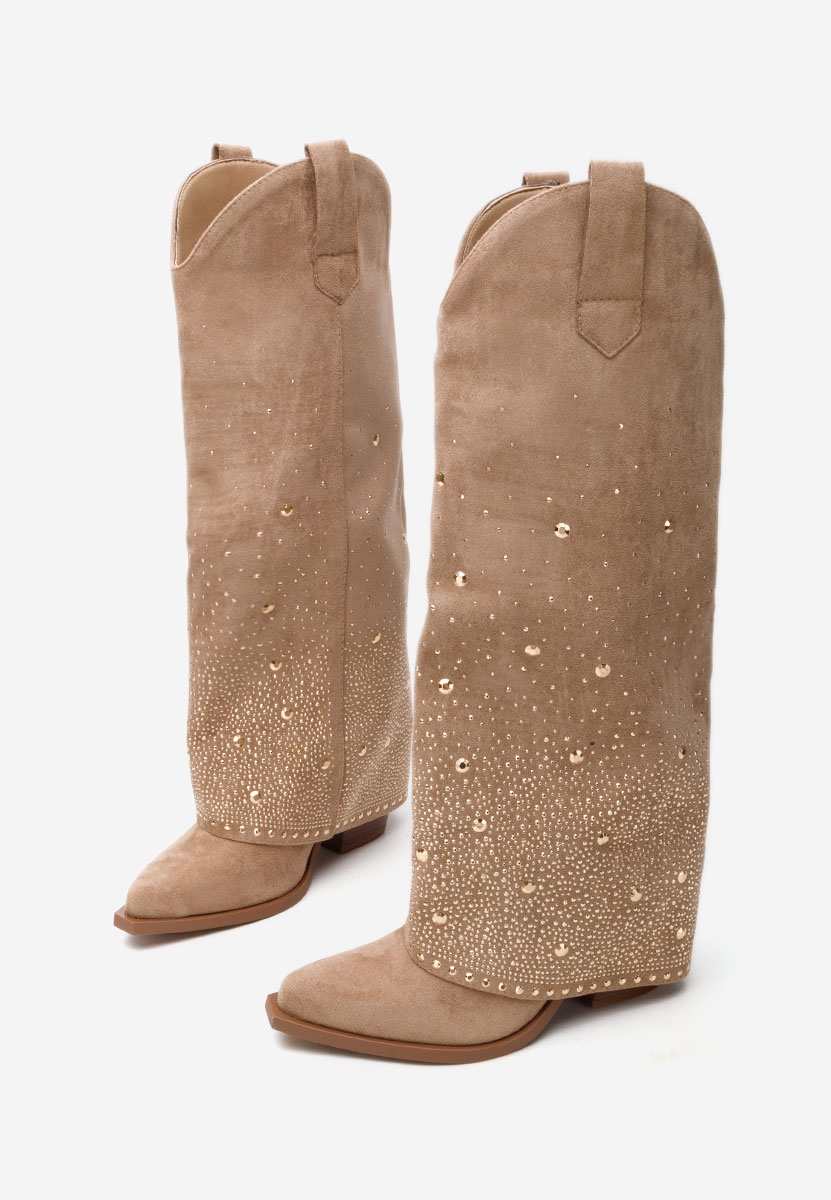 Millie khaki magassarkú csizma