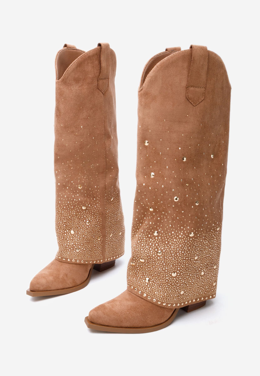 Millie camel magassarkú csizma