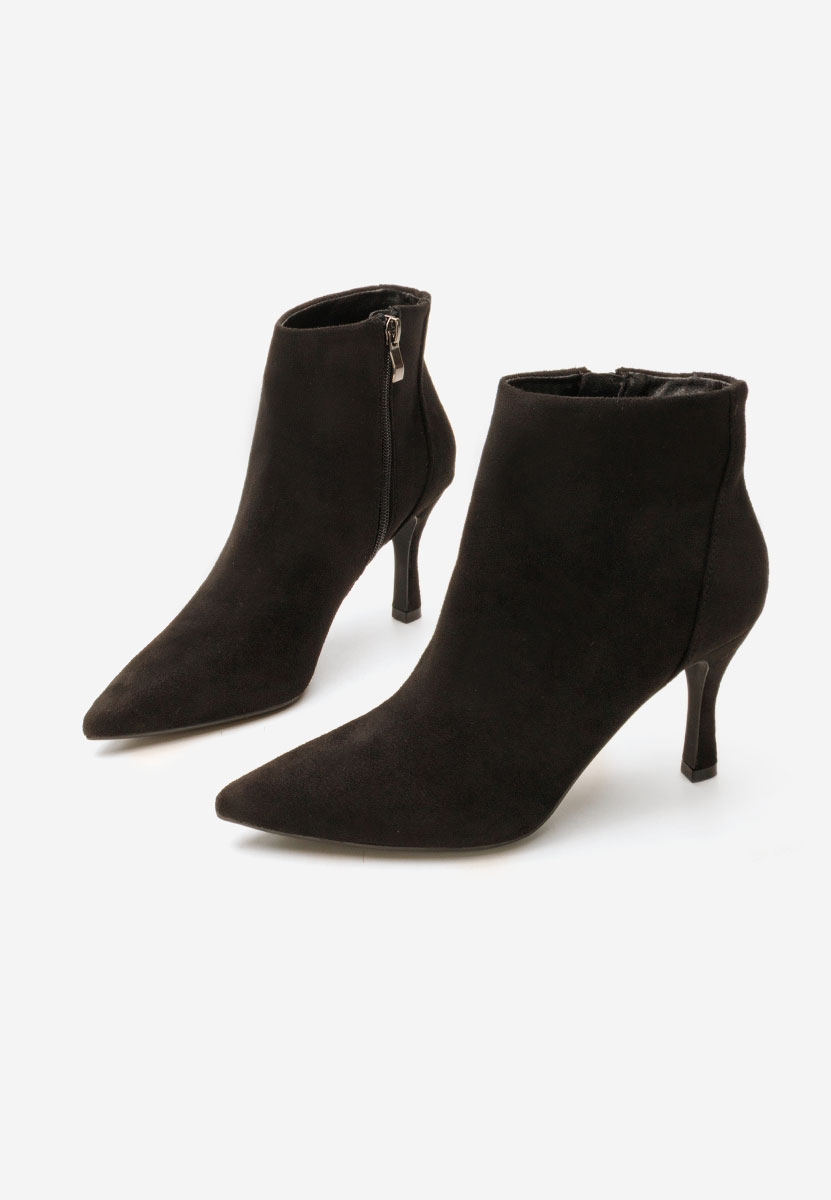 Jinna fekete tűsarkú bokacsizma