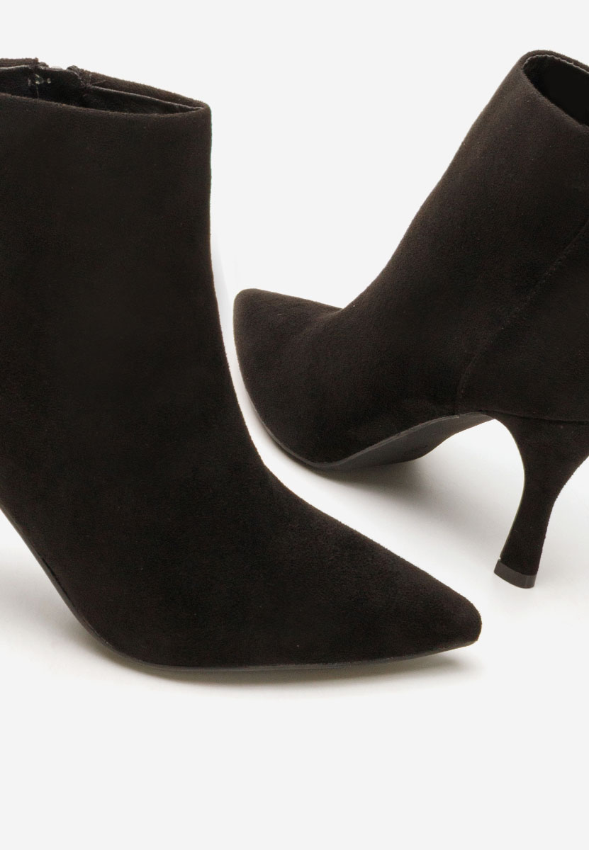 Jinna fekete tűsarkú bokacsizma