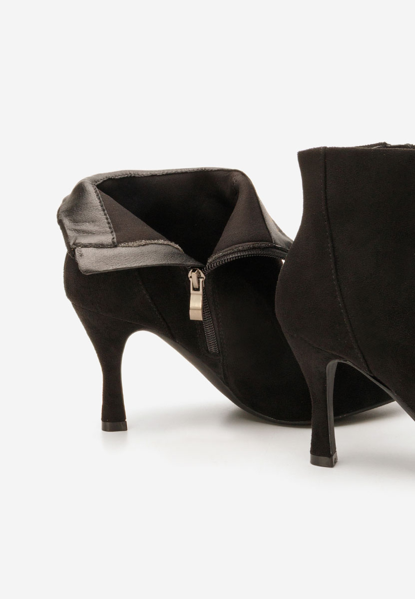 Jinna fekete tűsarkú bokacsizma