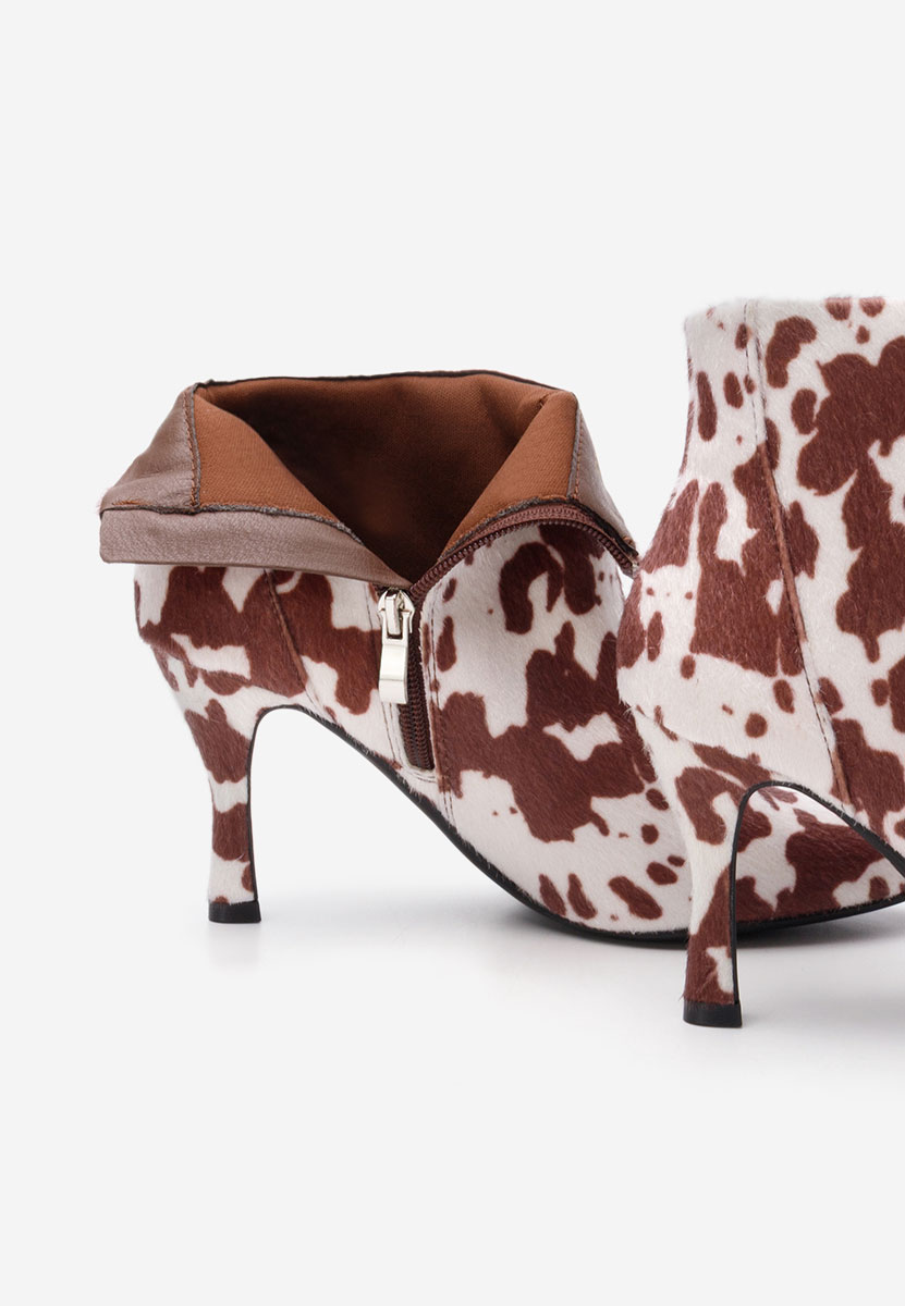 Jinna állatlenyomat tűsarkú bokacsizma