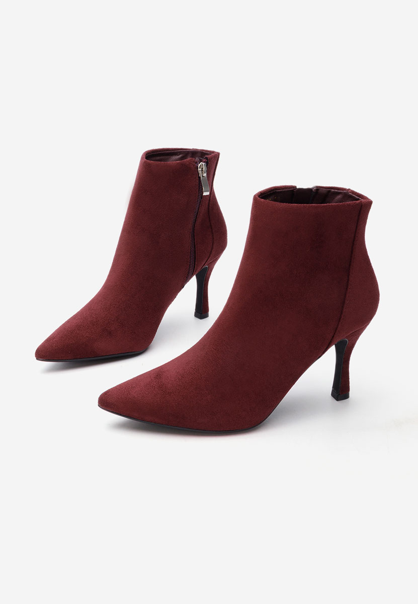 Jinna borvörös tűsarkú bokacsizma