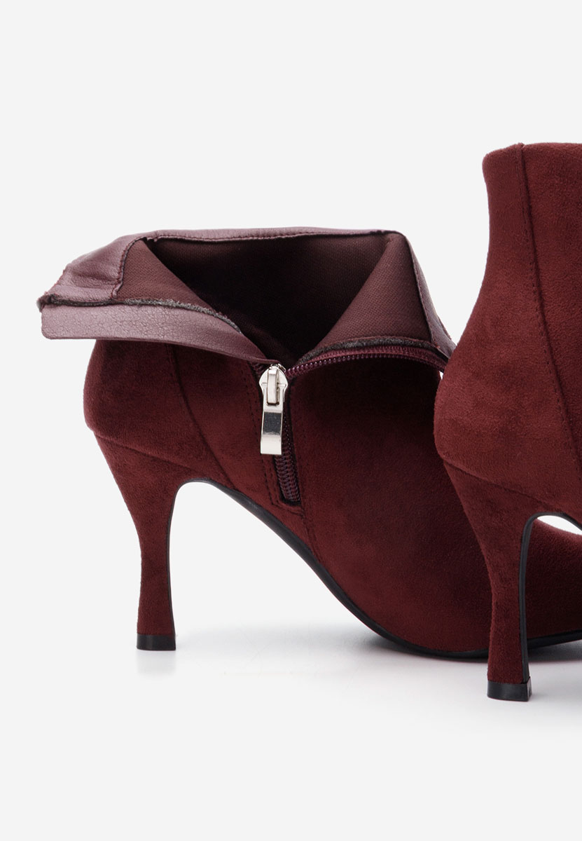 Jinna borvörös tűsarkú bokacsizma