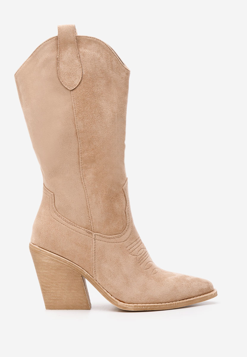 Jena khaki cowboy csizma női 
