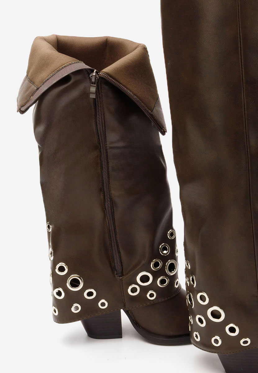 Tovia barna magassarkú csizma