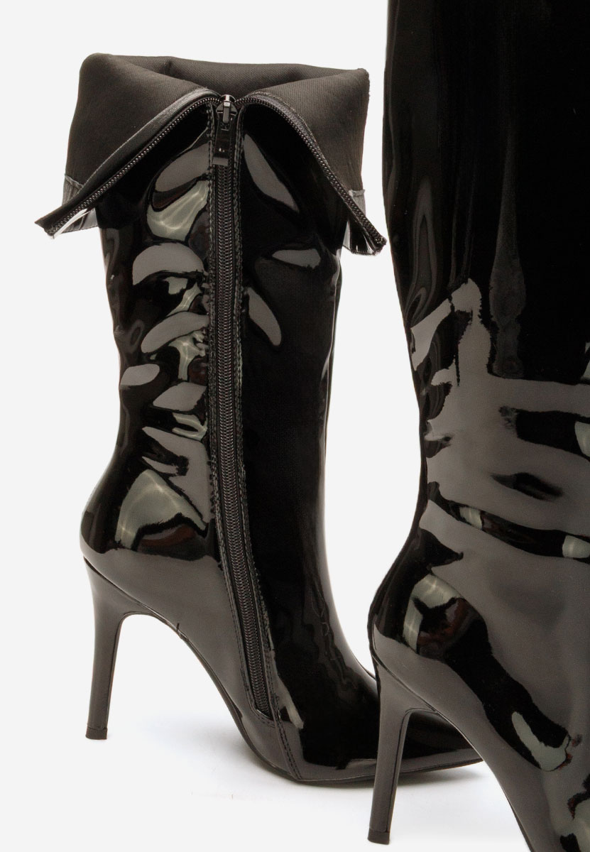 Kiva fekete tűsarkú csizma