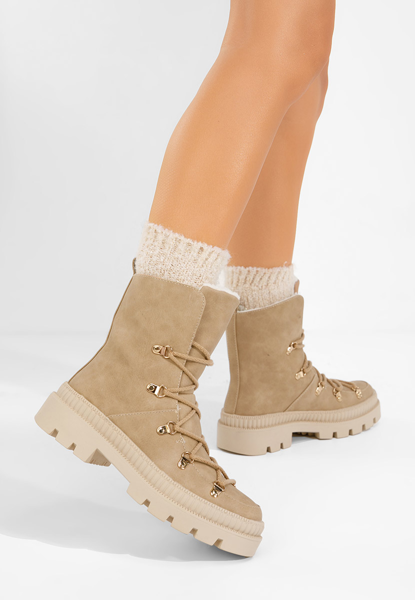 Solira khaki női téli bokacipő