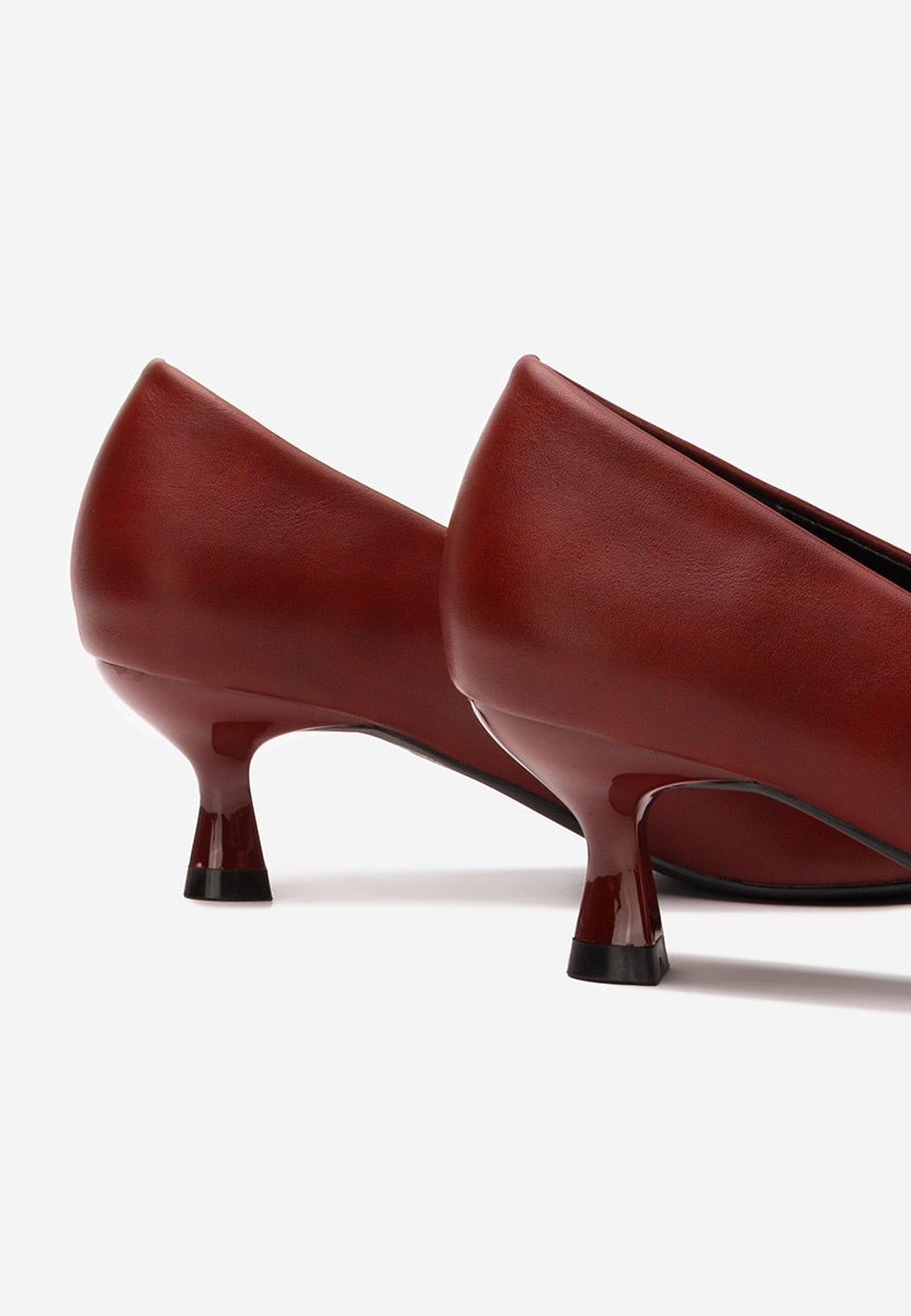 Glimera borvörös alacsony sarkú körömcipő