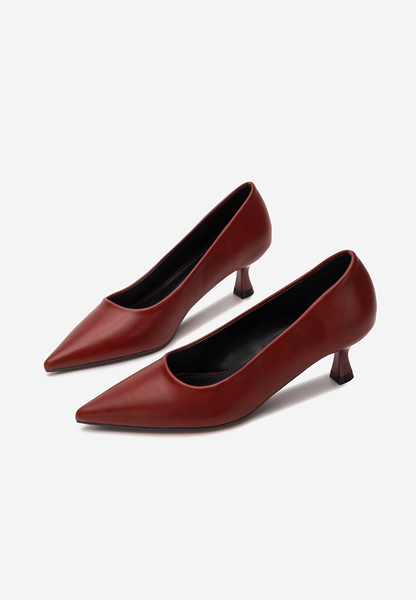 Glimera borvörös alacsony sarkú körömcipő