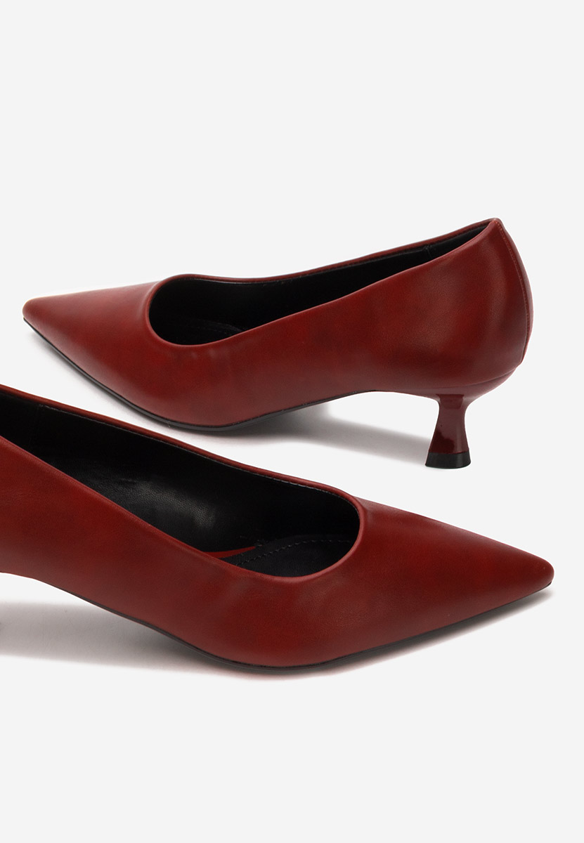 Glimera borvörös alacsony sarkú körömcipő