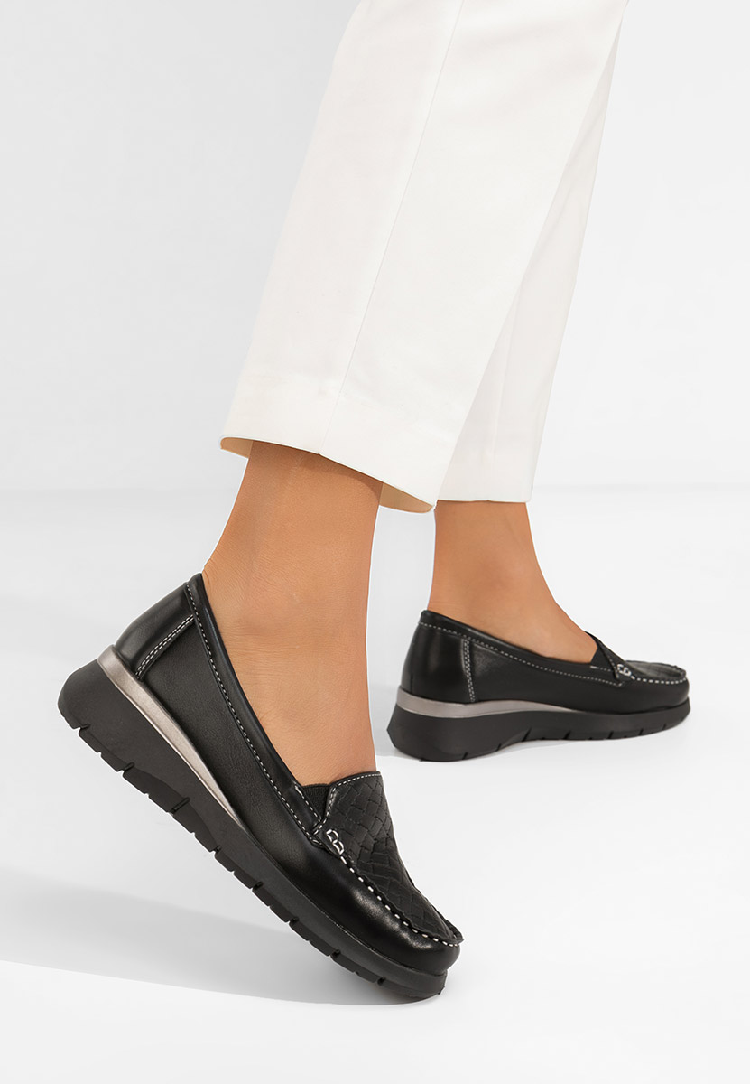 Seona fekete női mokaszin