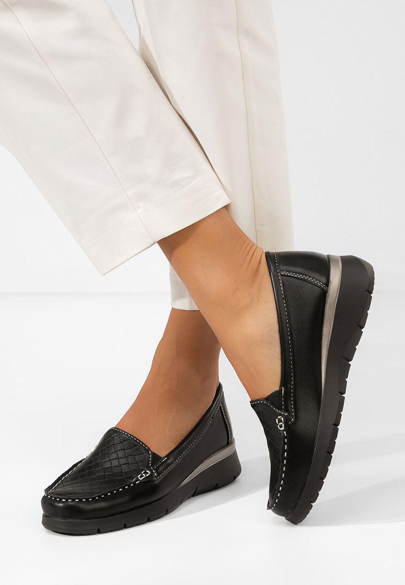 Seona fekete női mokaszin