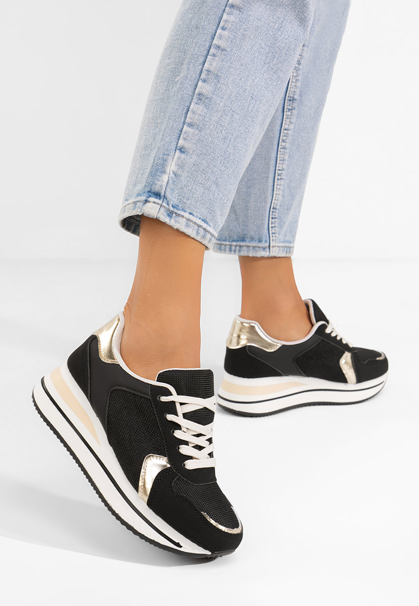 Sidnei fekete telitalpú platform sneaker