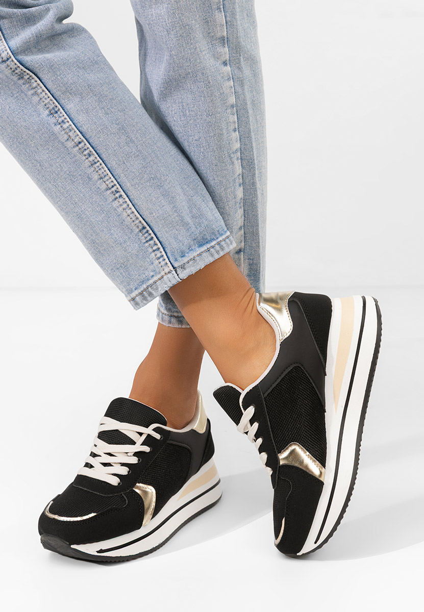 Sidnei fekete telitalpú platform sneaker