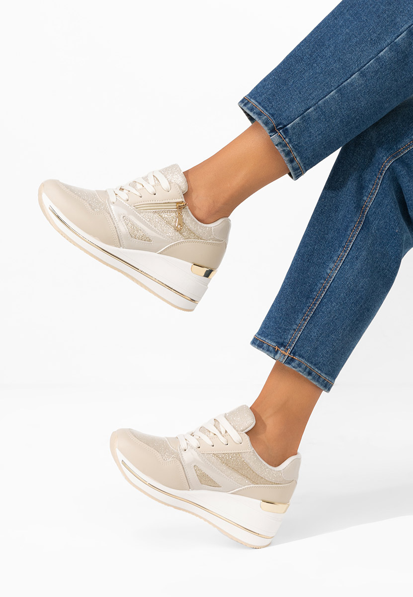 Reinia bézs telitalpú platform sneaker
