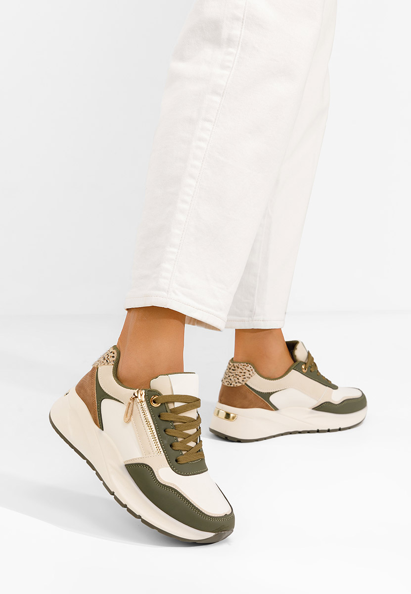 Ziania zöld telitalpú platform sneaker
