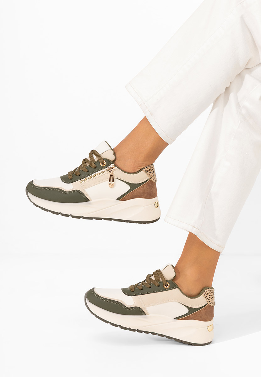 Ziania zöld telitalpú platform sneaker