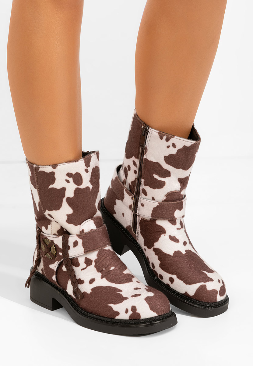 Alasika állatlenyomat női bokacsizma