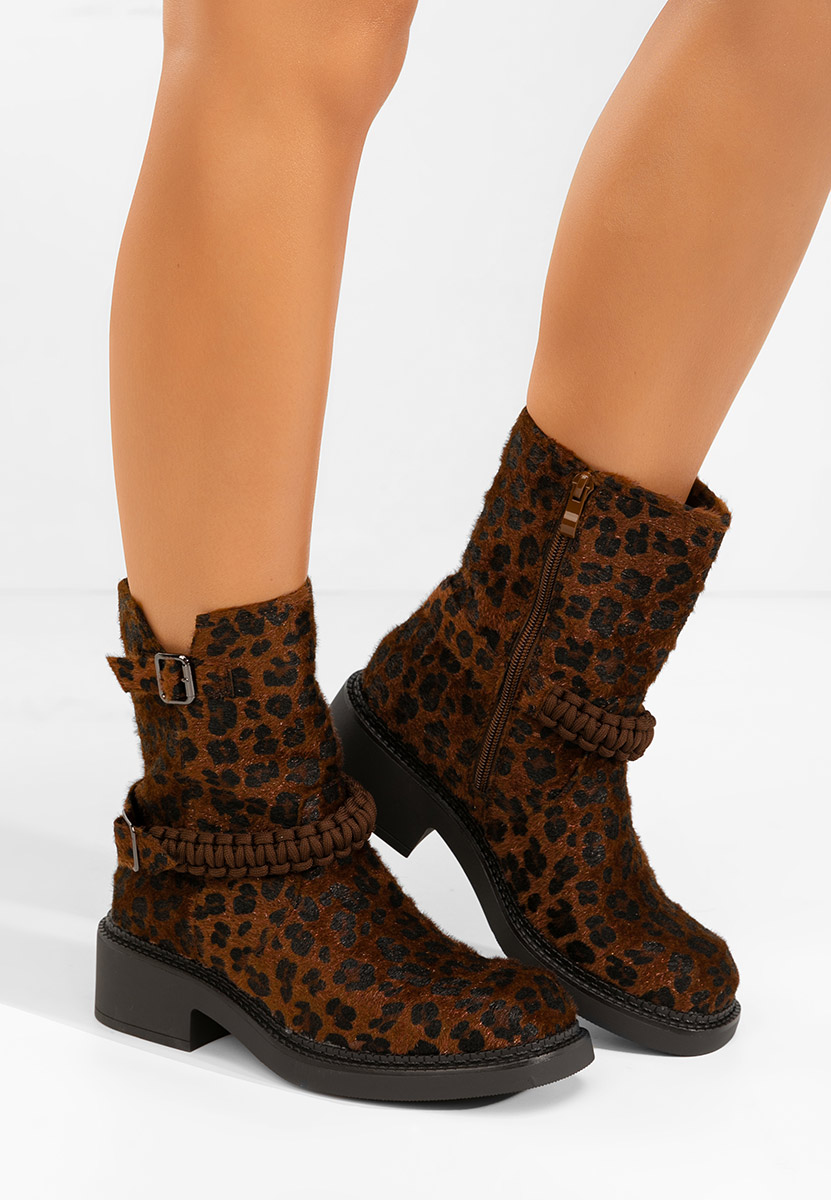 Sikada állatlenyomat női bokacsizma