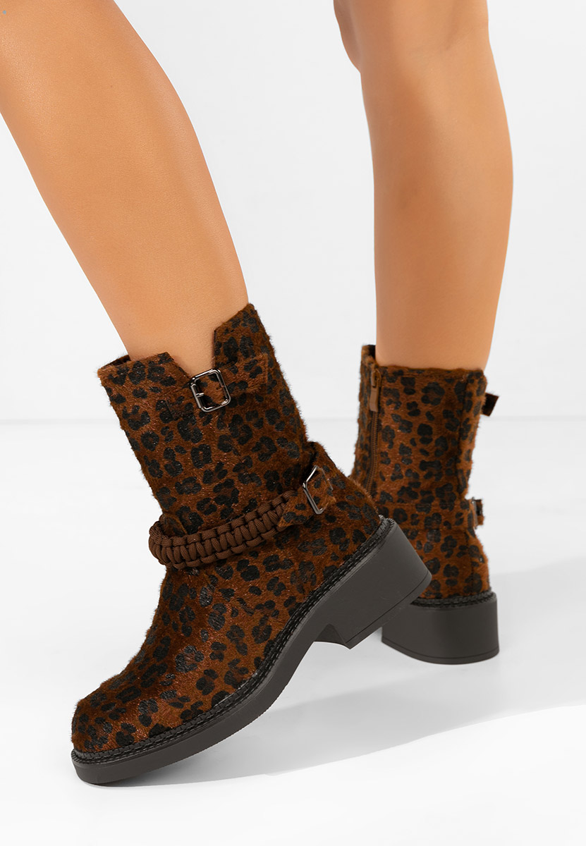 Sikada állatlenyomat női bokacsizma