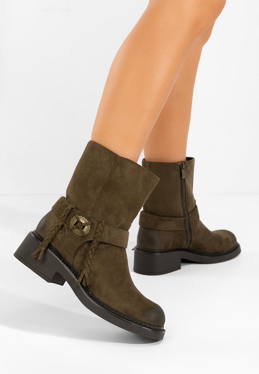 Alasika zöld női bokacsizma