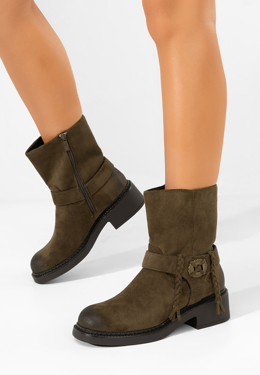 Alasika zöld női bokacsizma