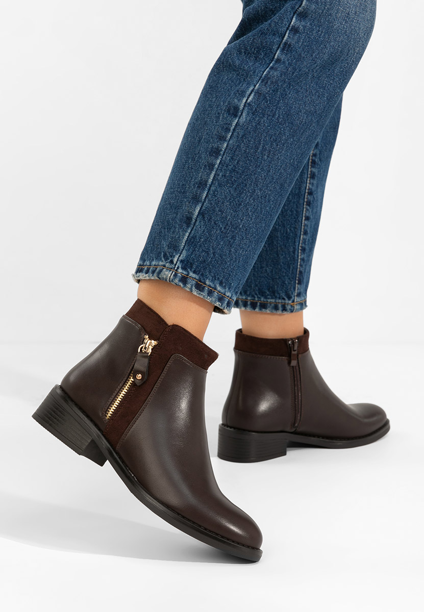 Lanaki barna női bokacsizma