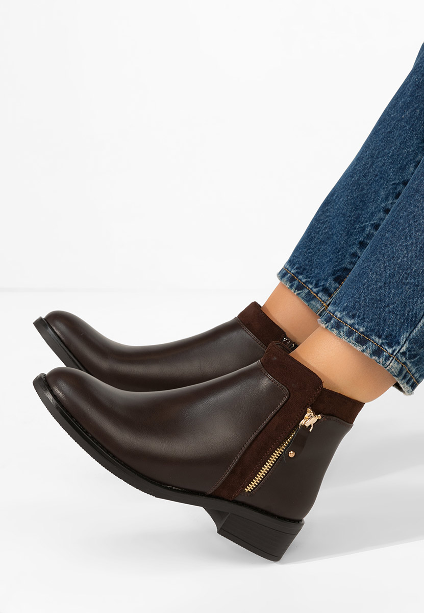 Lanaki barna női bokacsizma