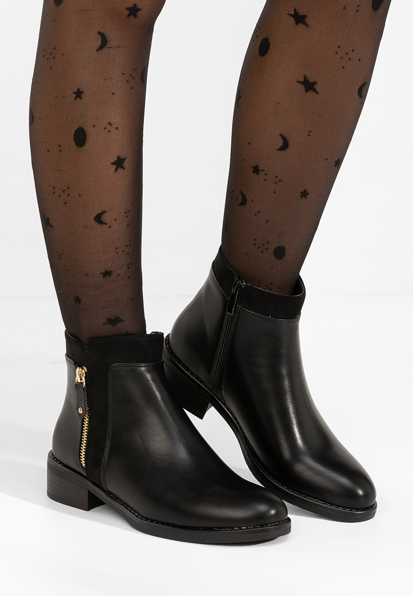 Lanaki fekete női bokacsizma