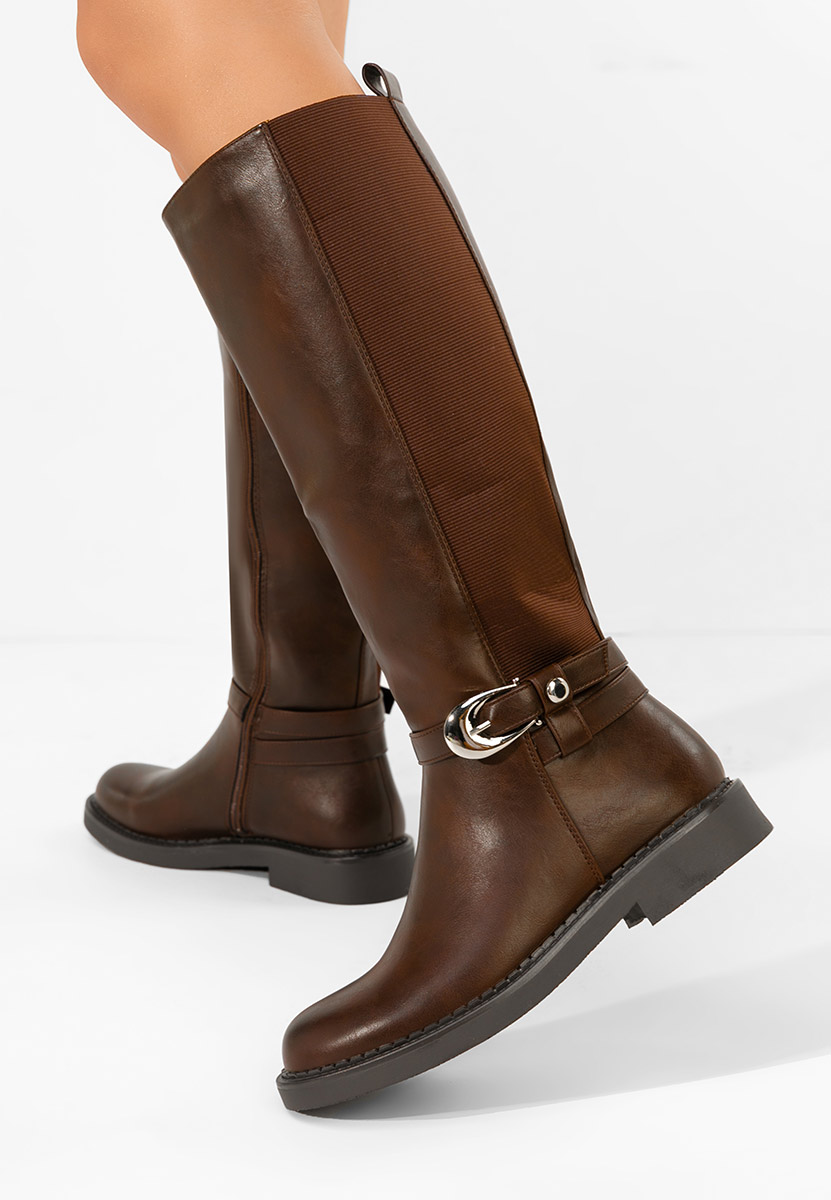 Cevina barna hosszú szárú csizma