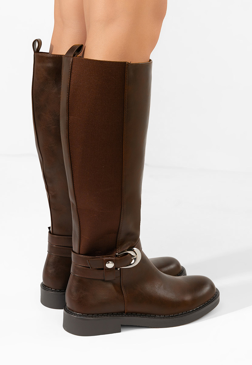 Cevina barna hosszú szárú csizma