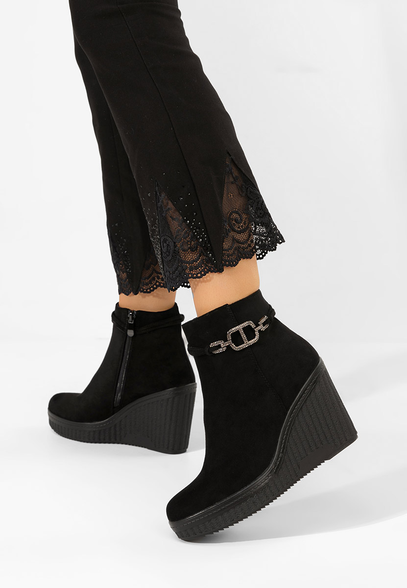 Charlet v3 fekete telitalpú platform bokacsizma